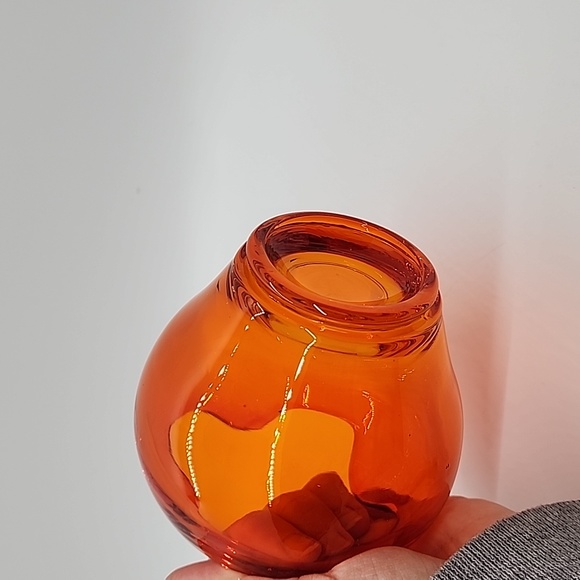 Vintage Viking Glass Epic Rose Bowl Persimmon - Picture 6 of 11